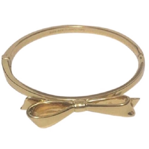 kate spade Jewelry - 🚫SOLD🚫Kate Spade Hinged Gold Tone Bow Bangle